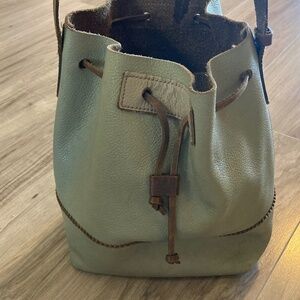 Creme Leather Pouch Purse VINTAGE 90's